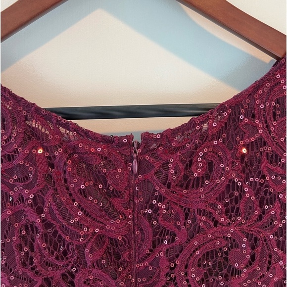 Alex Evenings Sequin Lace High-Low Cocktail Dress NWT - Picture 9 of 16